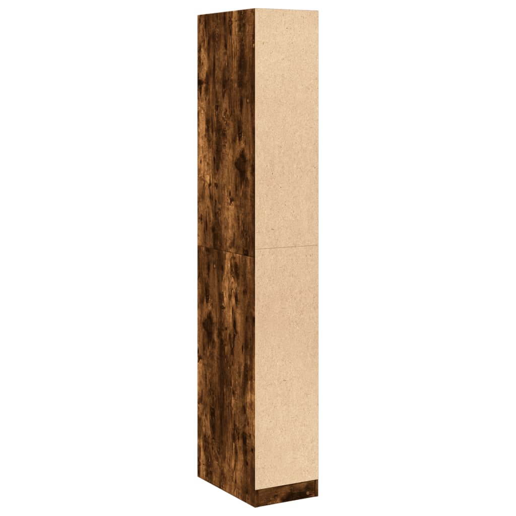 vidaXL Wardrobe Smoked Oak 30x50x200 cm Engineered Wood 6