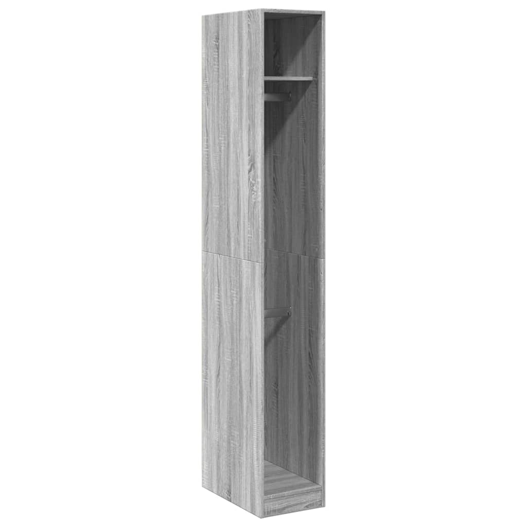 vidaXL Wardrobe Grey Sonoma 30x50x200 cm Engineered Wood 2