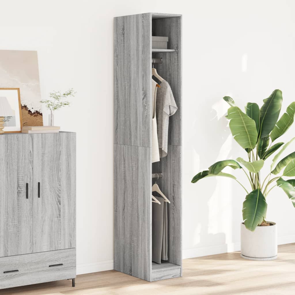 vidaXL Wardrobe Grey Sonoma 30x50x200 cm Engineered Wood 3