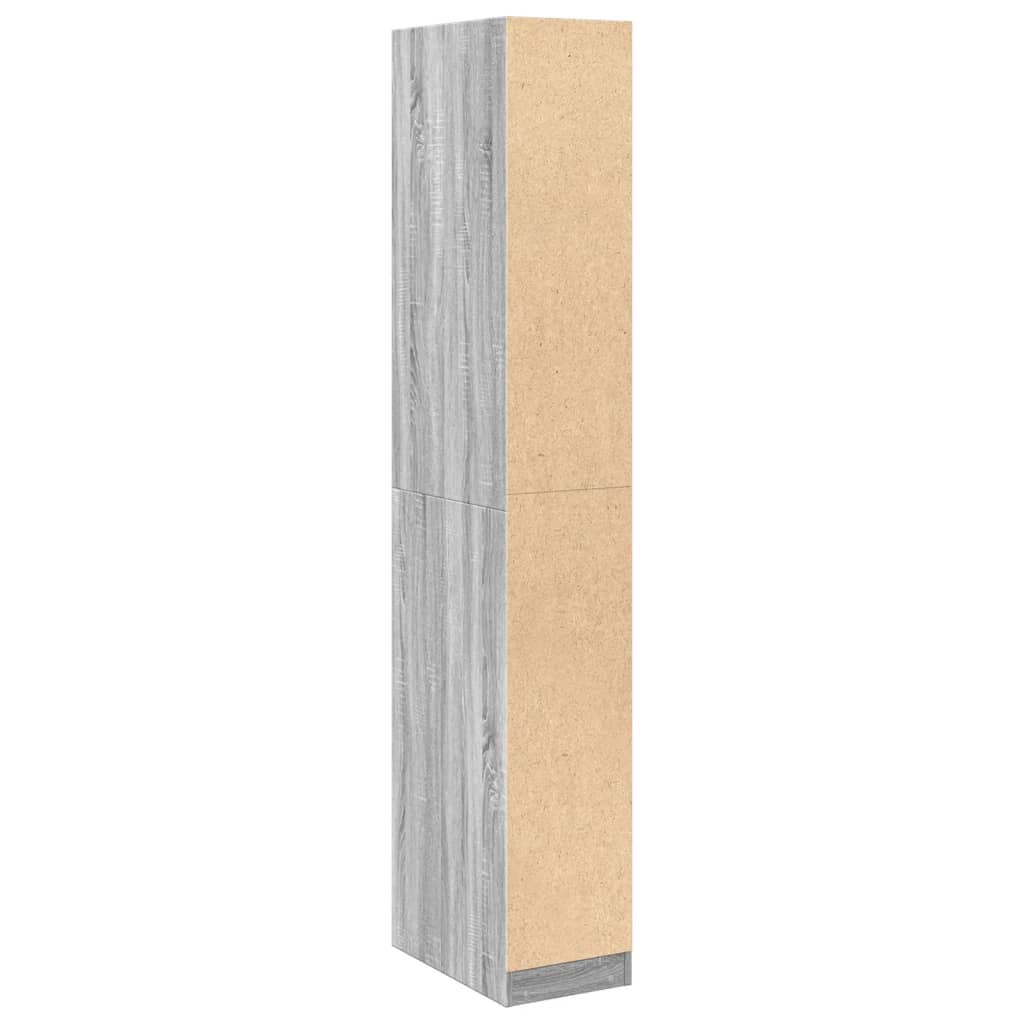vidaXL Wardrobe Grey Sonoma 30x50x200 cm Engineered Wood 6