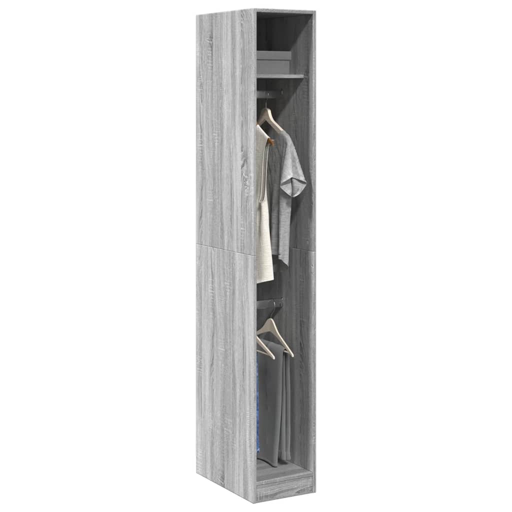 vidaXL Wardrobe Grey Sonoma 30x50x200 cm Engineered Wood 1