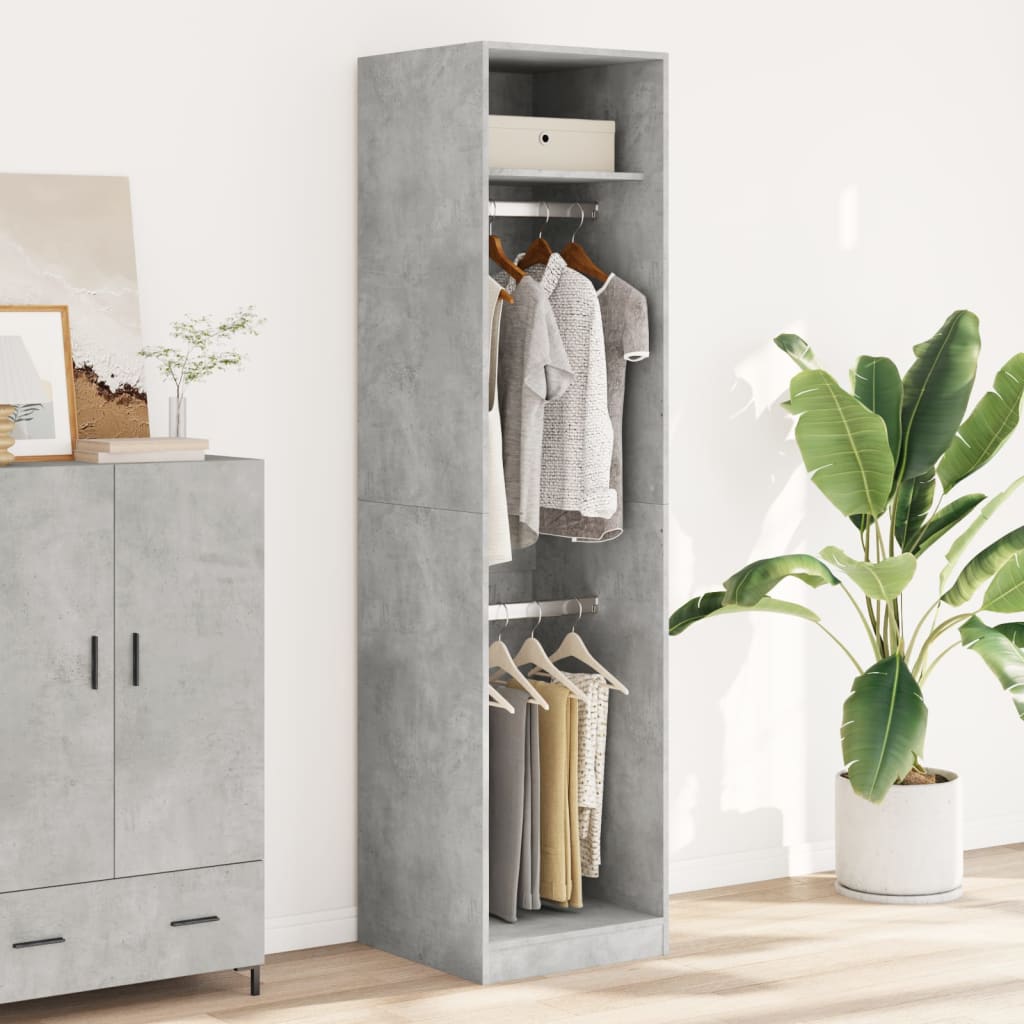 vidaXL Wardrobe Concrete Grey 50x50x200 cm Engineered Wood 3