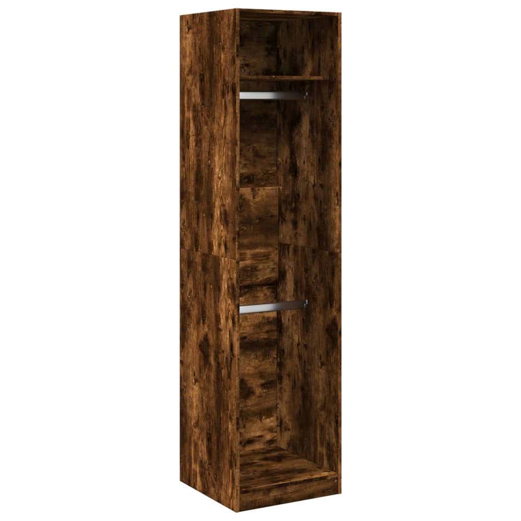 vidaXL Wardrobe Smoked Oak 50x50x200 cm Engineered Wood 2