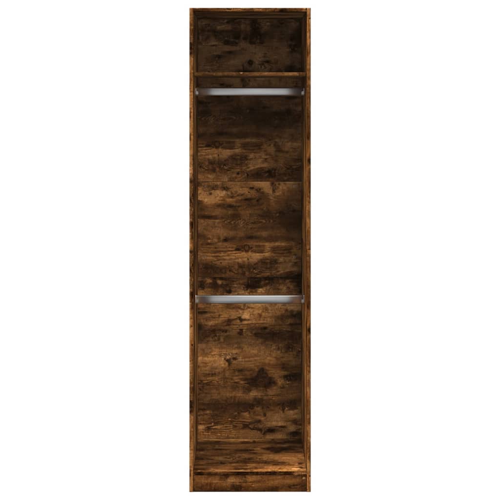 vidaXL Wardrobe Smoked Oak 50x50x200 cm Engineered Wood 4