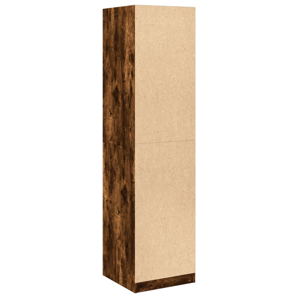 vidaXL Wardrobe Smoked Oak 50x50x200 cm Engineered Wood 6