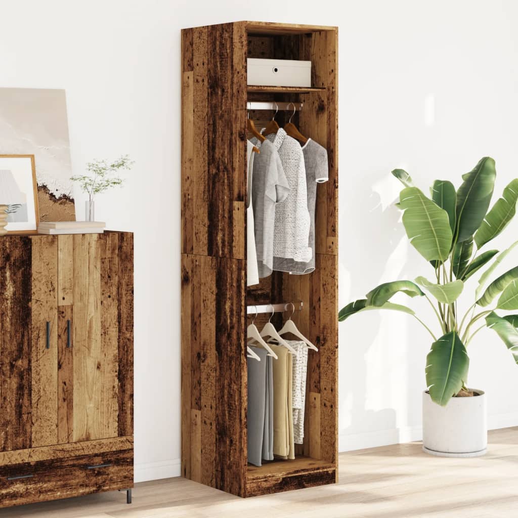 vidaXL Wardrobe Old Wood 50x50x200 cm Engineered Wood 3