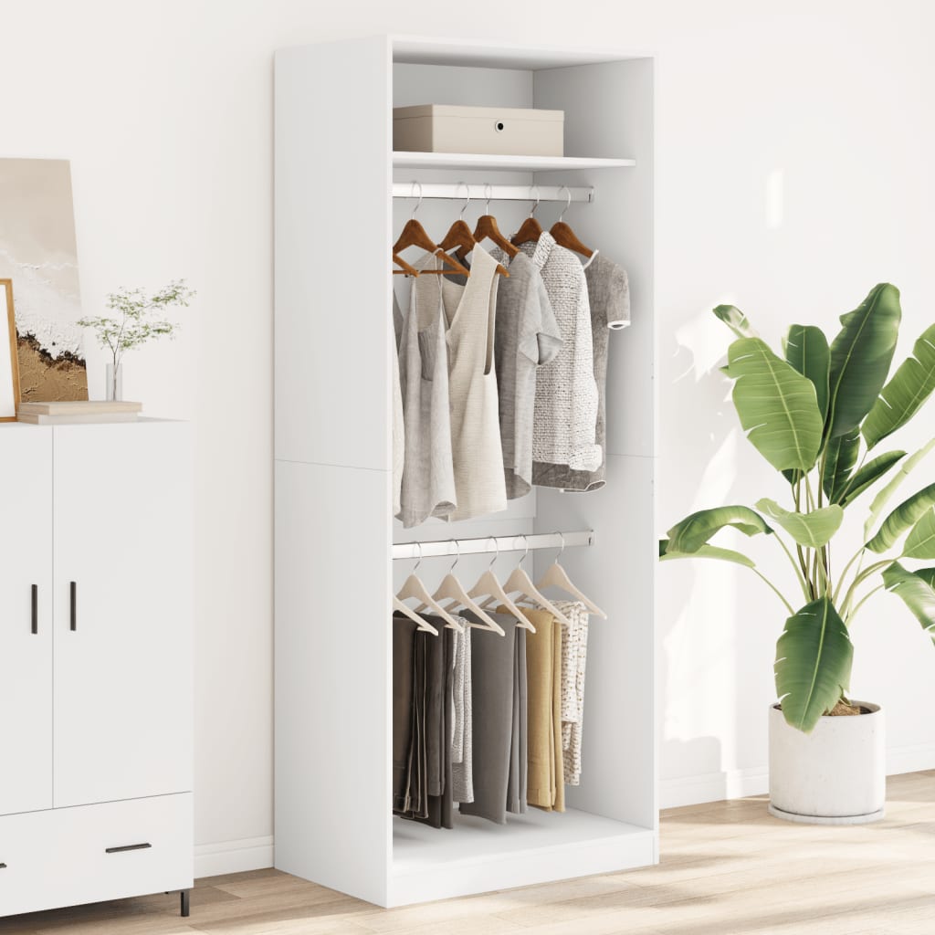 vidaXL Wardrobe White 80x50x200 cm Engineered Wood 3