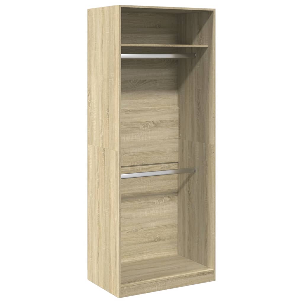 vidaXL Wardrobe Sonoma Oak 80x50x200 cm Engineered Wood 2