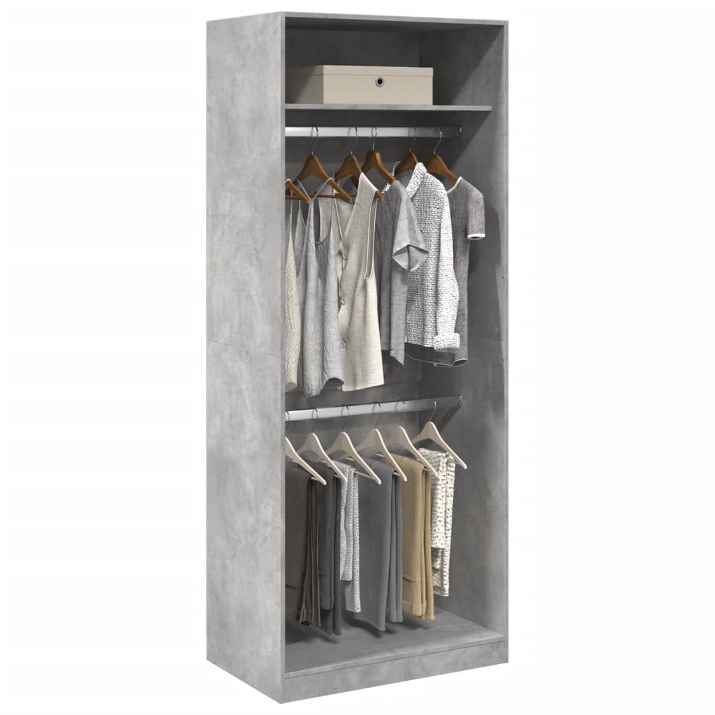 vidaXL Wardrobe Concrete Grey 80x50x200 cm Engineered Wood 1