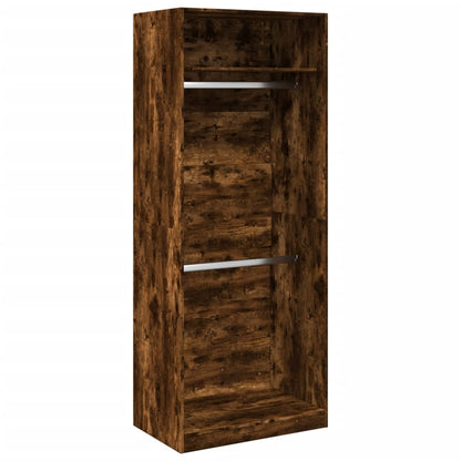vidaXL Wardrobe Smoked Oak 80x50x200 cm Engineered Wood 2