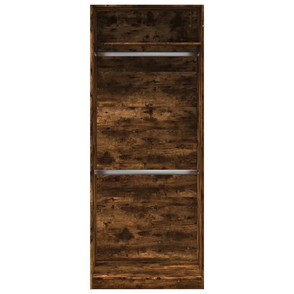vidaXL Wardrobe Smoked Oak 80x50x200 cm Engineered Wood 4