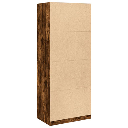 vidaXL Wardrobe Smoked Oak 80x50x200 cm Engineered Wood 6