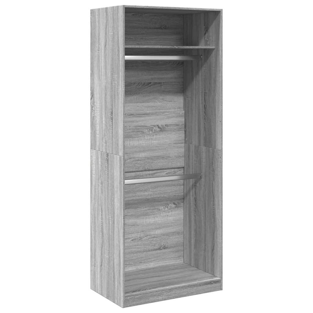 vidaXL Wardrobe Grey Sonoma 80x50x200 cm Engineered Wood 2
