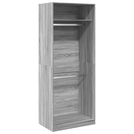 vidaXL Wardrobe Grey Sonoma 80x50x200 cm Engineered Wood 2