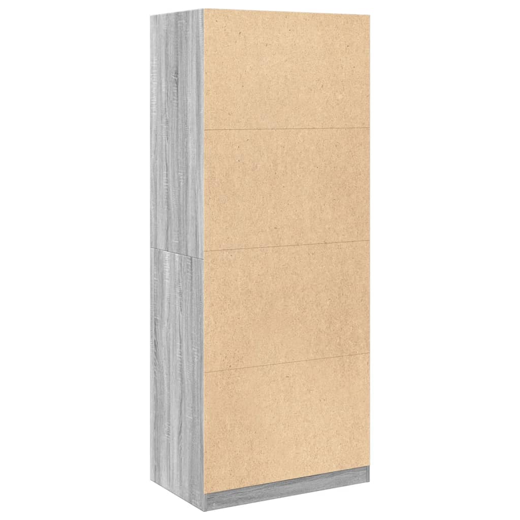 vidaXL Wardrobe Grey Sonoma 80x50x200 cm Engineered Wood 6