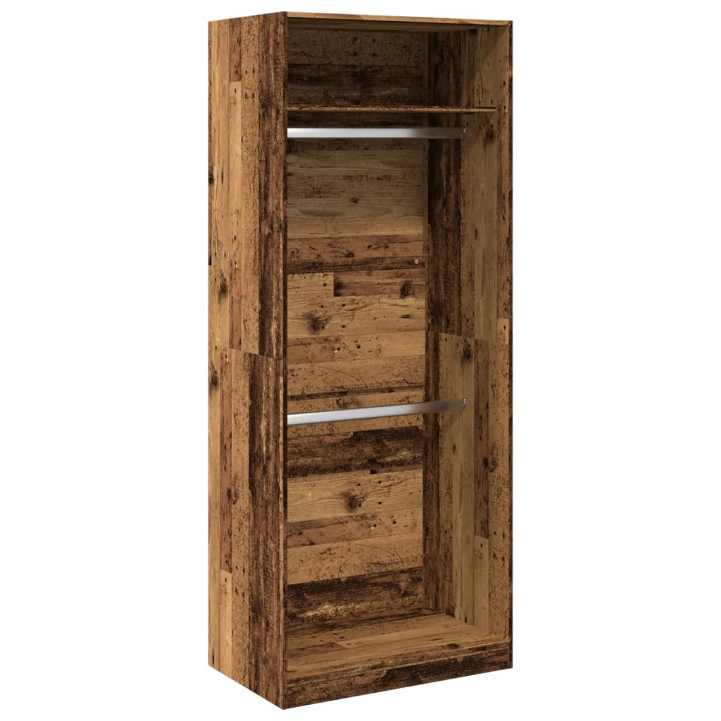 vidaXL Wardrobe Old Wood 80x50x200 cm Engineered Wood 2