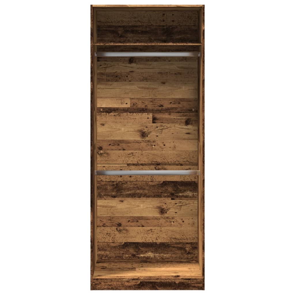 vidaXL Wardrobe Old Wood 80x50x200 cm Engineered Wood 4
