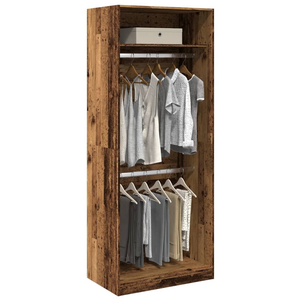 vidaXL Wardrobe Old Wood 80x50x200 cm Engineered Wood 1
