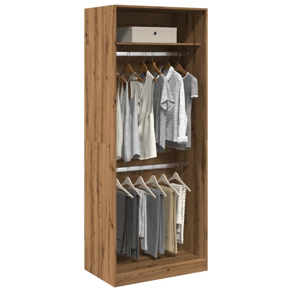 vidaXL Wardrobe Artisian Oak 80x50x200 cm Engineered Wood 1