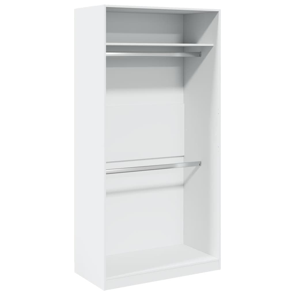 vidaXL Wardrobe White 100x50x200 cm Engineered Wood 2