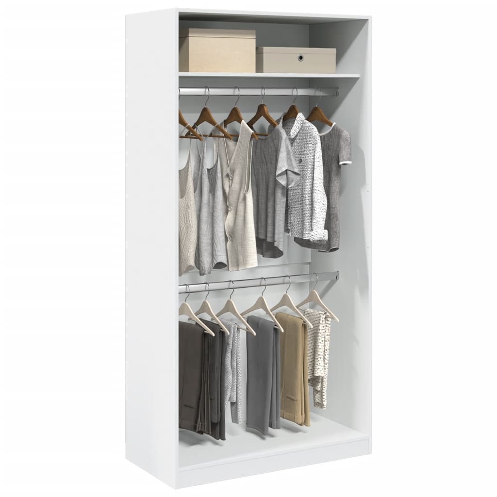vidaXL Wardrobe White 100x50x200 cm Engineered Wood 1
