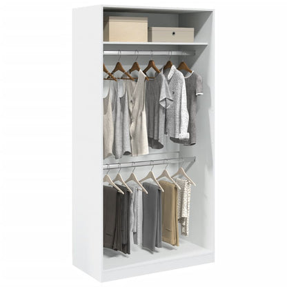 vidaXL Wardrobe White 100x50x200 cm Engineered Wood 1