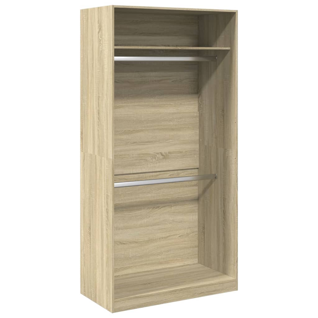 vidaXL Wardrobe Sonoma Oak 100x50x200 cm Engineered Wood 2