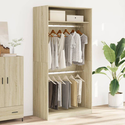 vidaXL Wardrobe Sonoma Oak 100x50x200 cm Engineered Wood 3