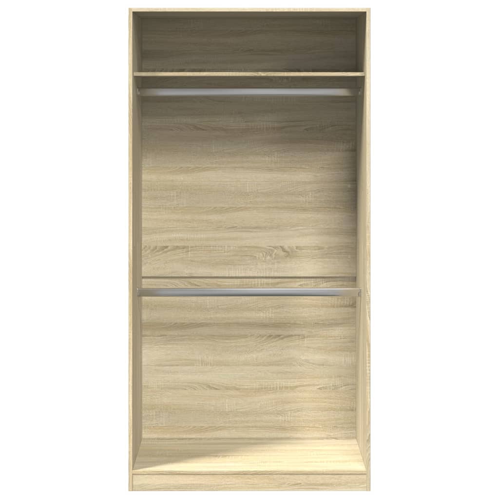 vidaXL Wardrobe Sonoma Oak 100x50x200 cm Engineered Wood 4