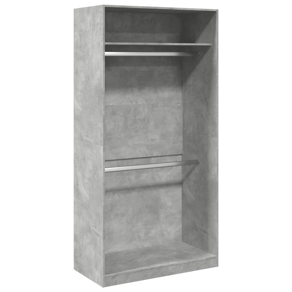 vidaXL Wardrobe Concrete Grey 100x50x200 cm Engineered Wood 2