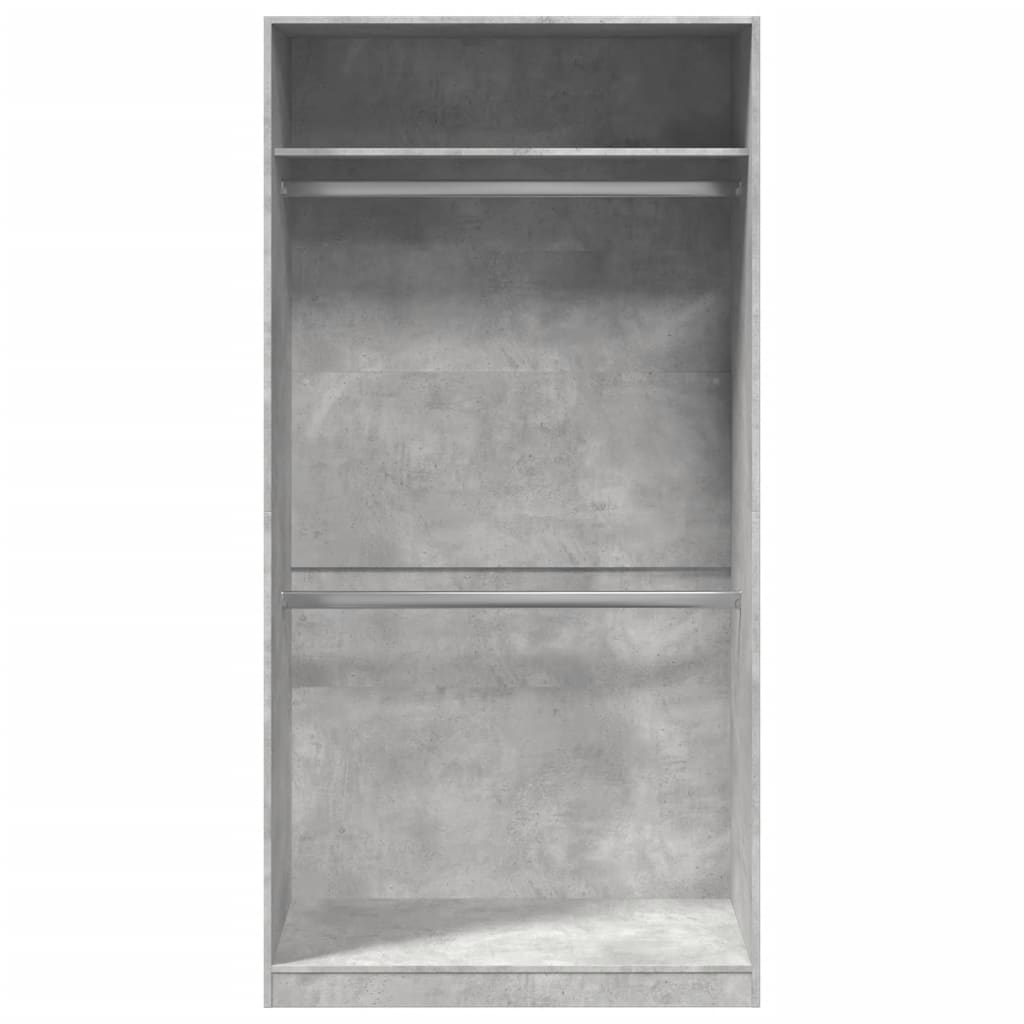 vidaXL Wardrobe Concrete Grey 100x50x200 cm Engineered Wood 4