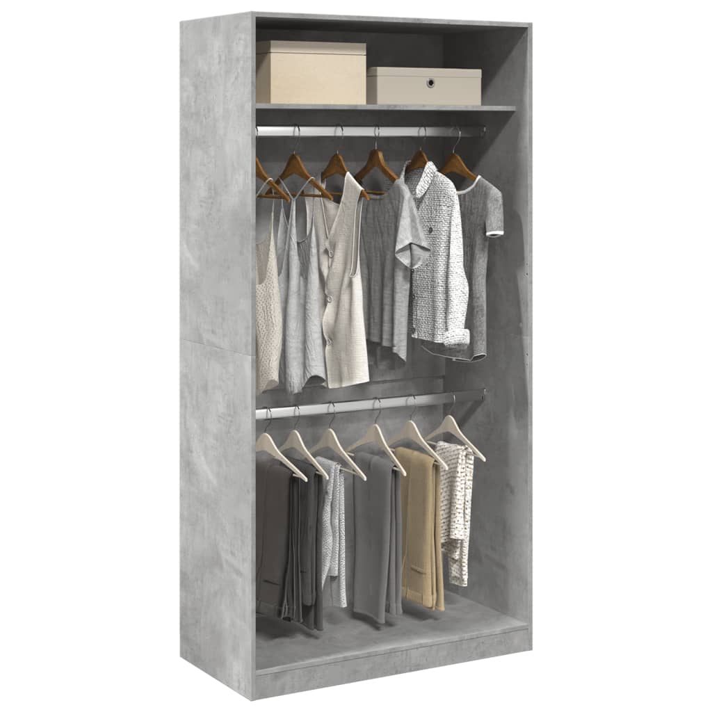 vidaXL Wardrobe Concrete Grey 100x50x200 cm Engineered Wood 1