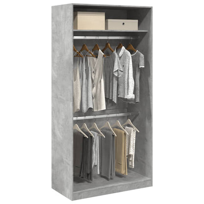 vidaXL Wardrobe Concrete Grey 100x50x200 cm Engineered Wood 1