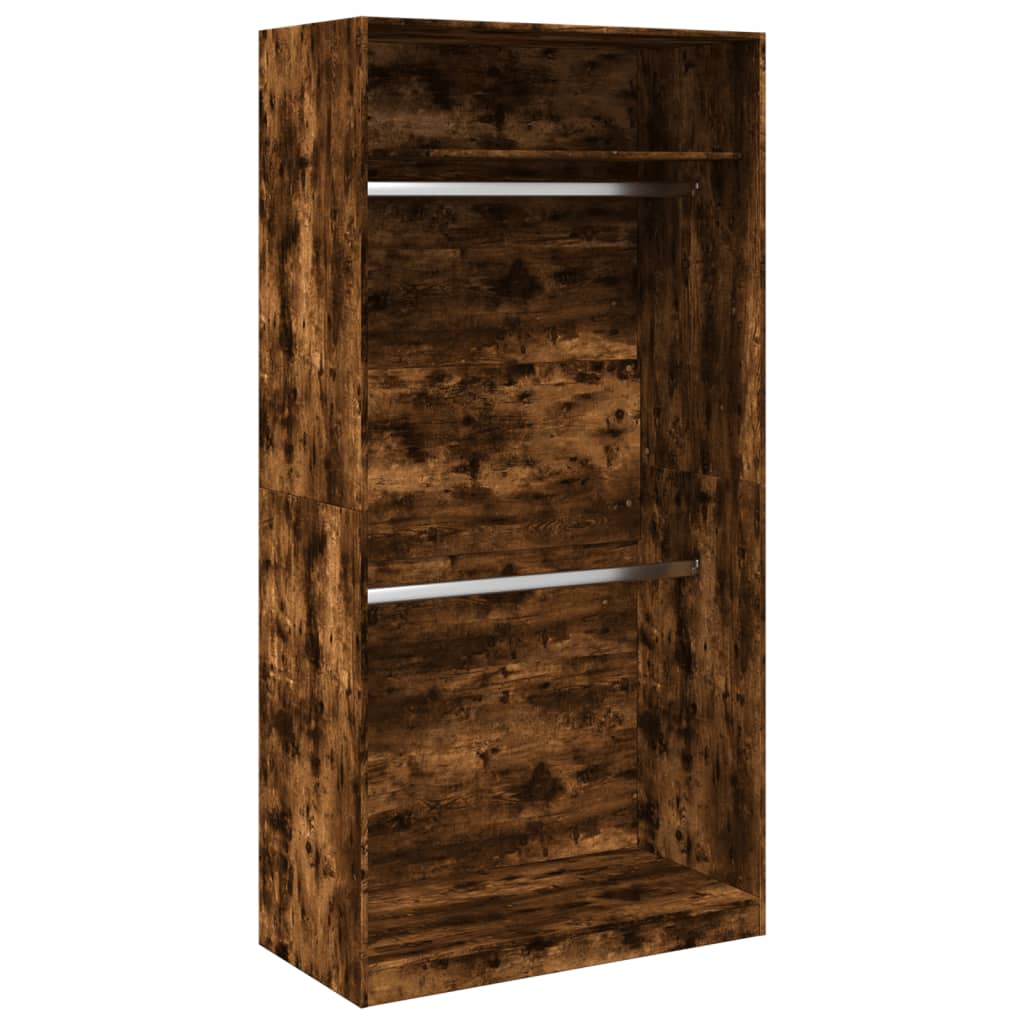 vidaXL Wardrobe Smoked Oak 100x50x200 cm Engineered Wood 2