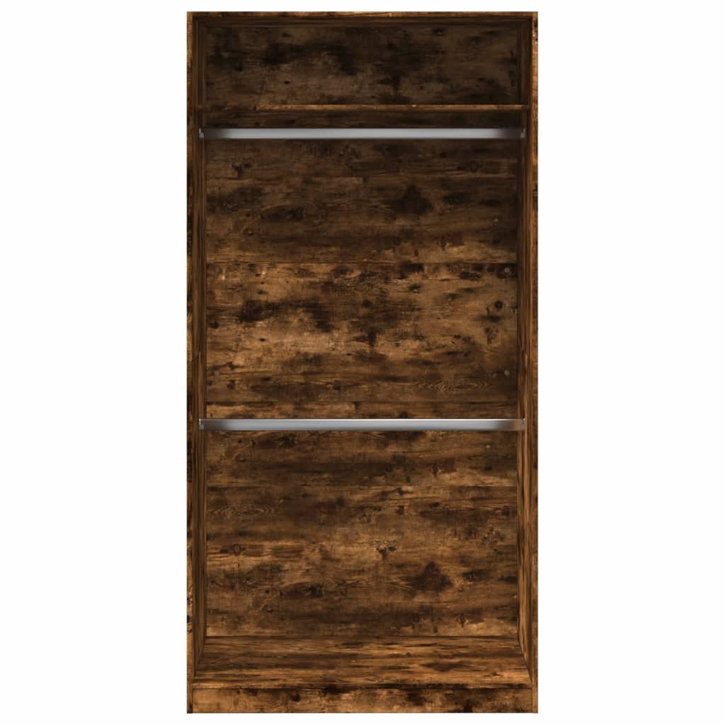 vidaXL Wardrobe Smoked Oak 100x50x200 cm Engineered Wood 4