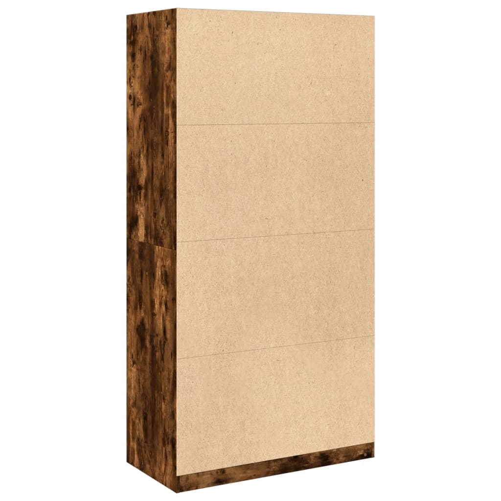vidaXL Wardrobe Smoked Oak 100x50x200 cm Engineered Wood 6
