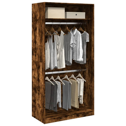 vidaXL Wardrobe Smoked Oak 100x50x200 cm Engineered Wood 1