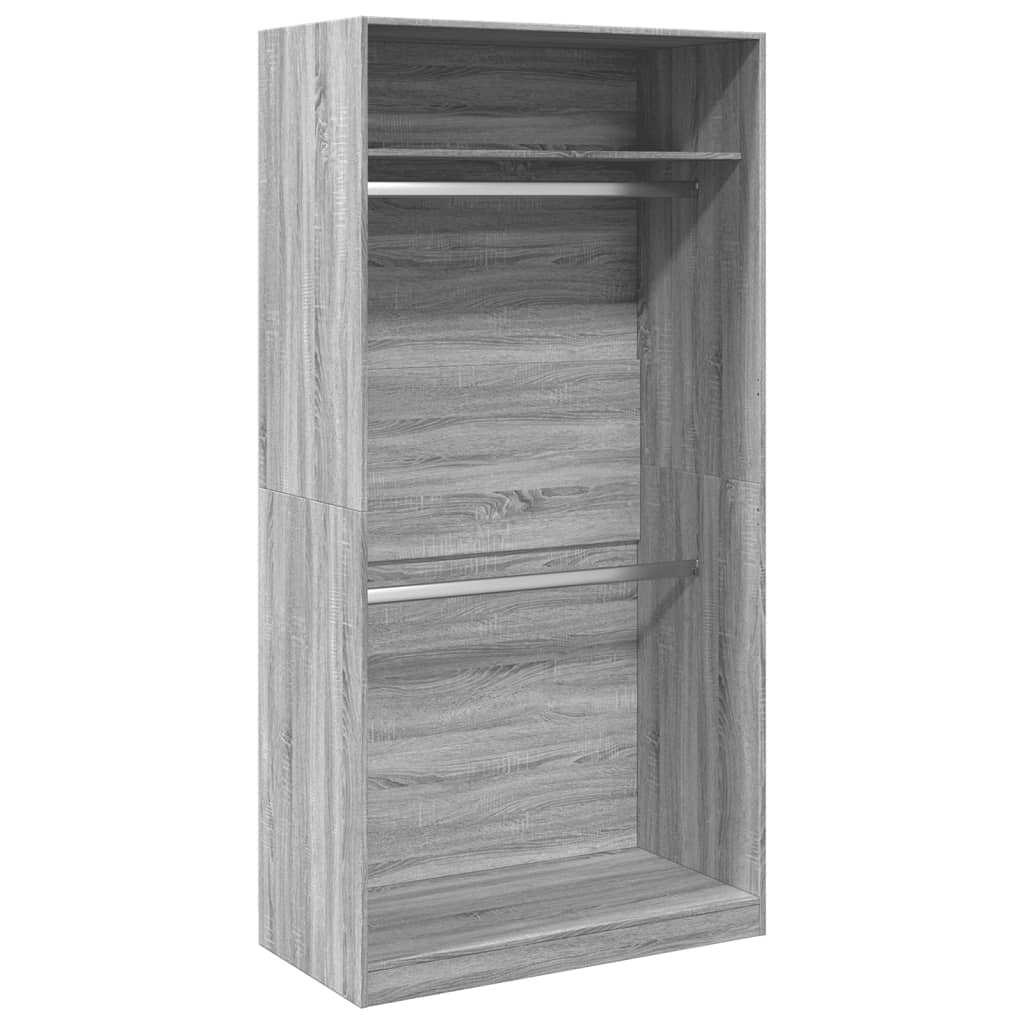 vidaXL Wardrobe Grey Sonoma 100x50x200 cm Engineered Wood 2