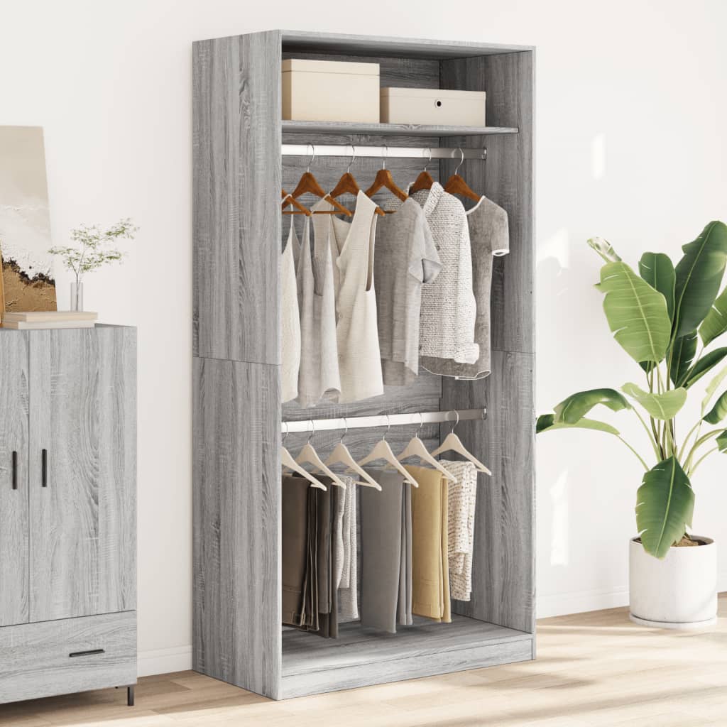 vidaXL Wardrobe Grey Sonoma 100x50x200 cm Engineered Wood 3