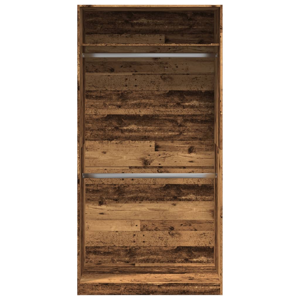 vidaXL Wardrobe Old Wood 100x50x200 cm Engineered Wood 4