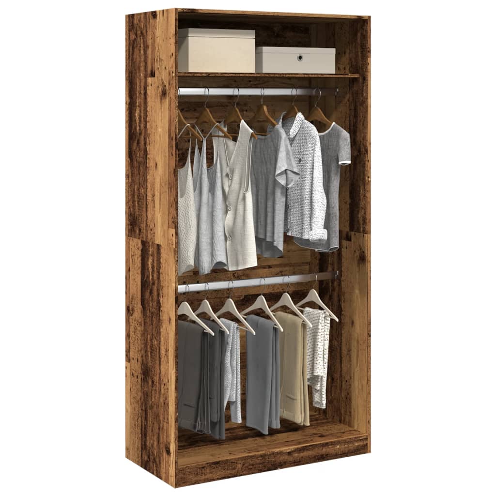 vidaXL Wardrobe Old Wood 100x50x200 cm Engineered Wood 1