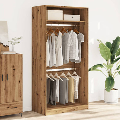 vidaXL Wardrobe Artisian Oak 100x50x200 cm Engineered Wood 3