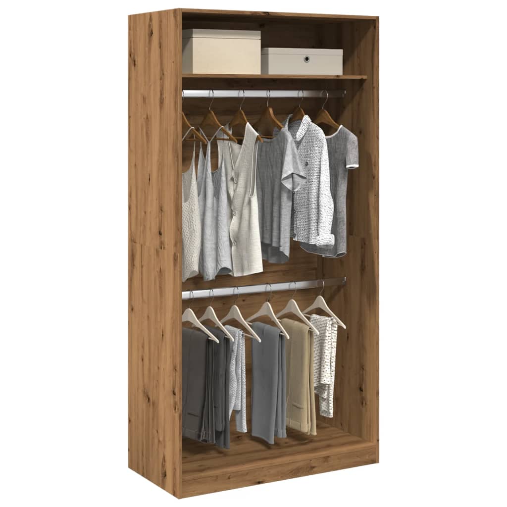vidaXL Wardrobe Artisian Oak 100x50x200 cm Engineered Wood 1