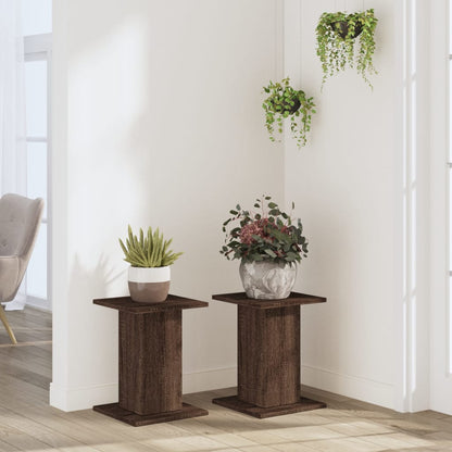 vidaXL Plant Stands 2 pcs Brown Oak 30x30x40 cm Engineered Wood 3
