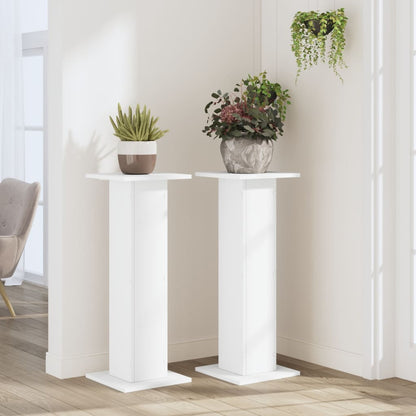 vidaXL Plant Stands 2 pcs White 30x30x80 cm Engineered Wood 3