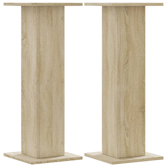 vidaXL Plant Stands 2 pcs Sonoma Oak 30x30x80 cm Engineered Wood 2