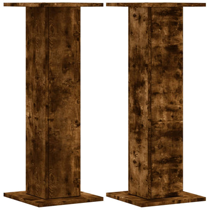 vidaXL Plant Stands 2 pcs Smoked Oak 30x30x80 cm Engineered Wood 2
