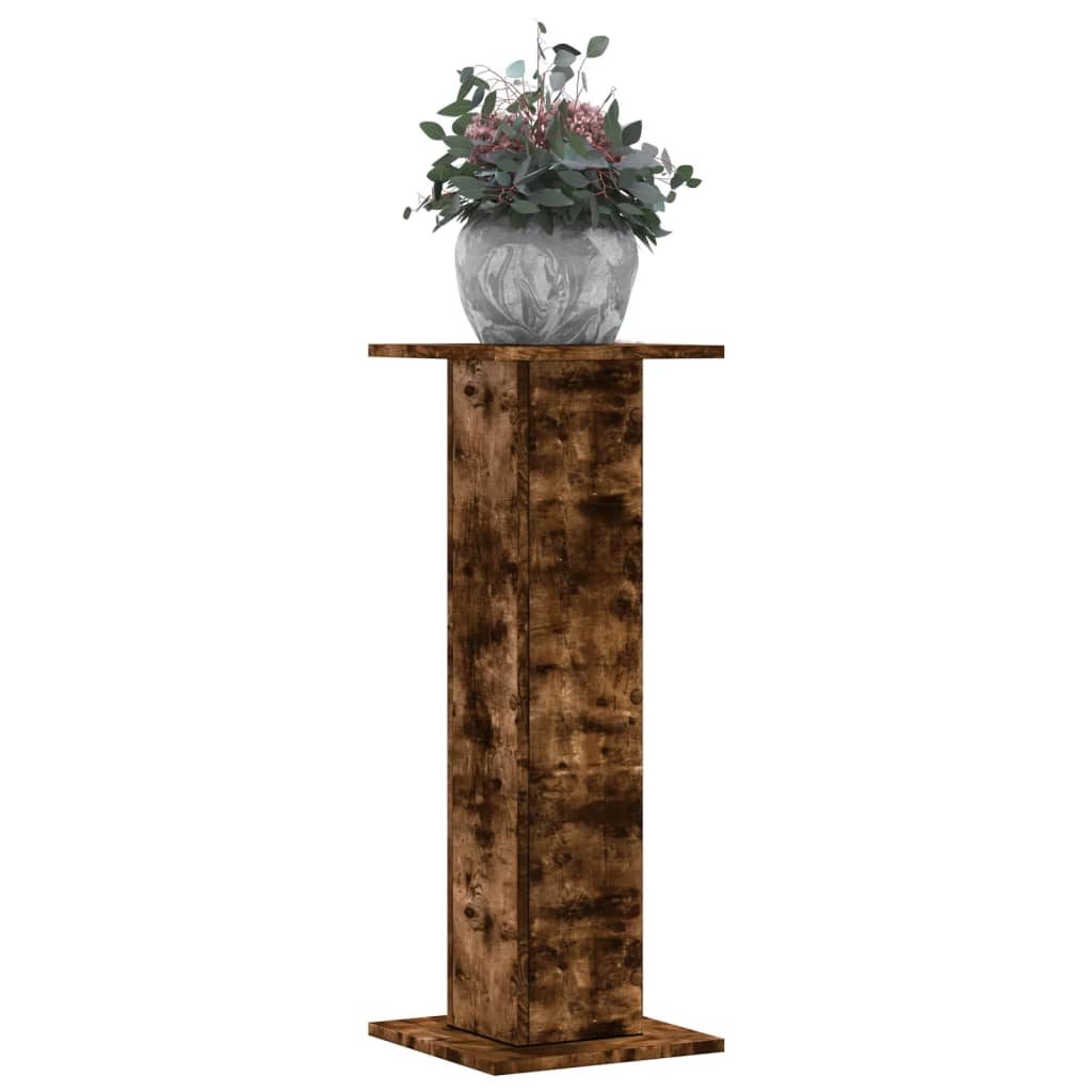 vidaXL Plant Stands 2 pcs Smoked Oak 30x30x80 cm Engineered Wood 1