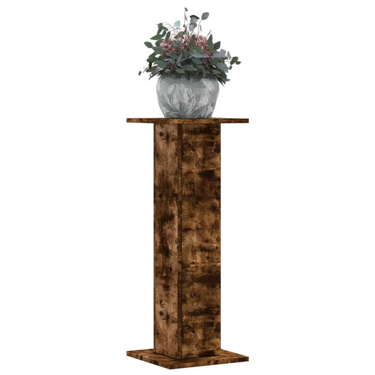 vidaXL Plant Stands 2 pcs Smoked Oak 30x30x80 cm Engineered Wood 1