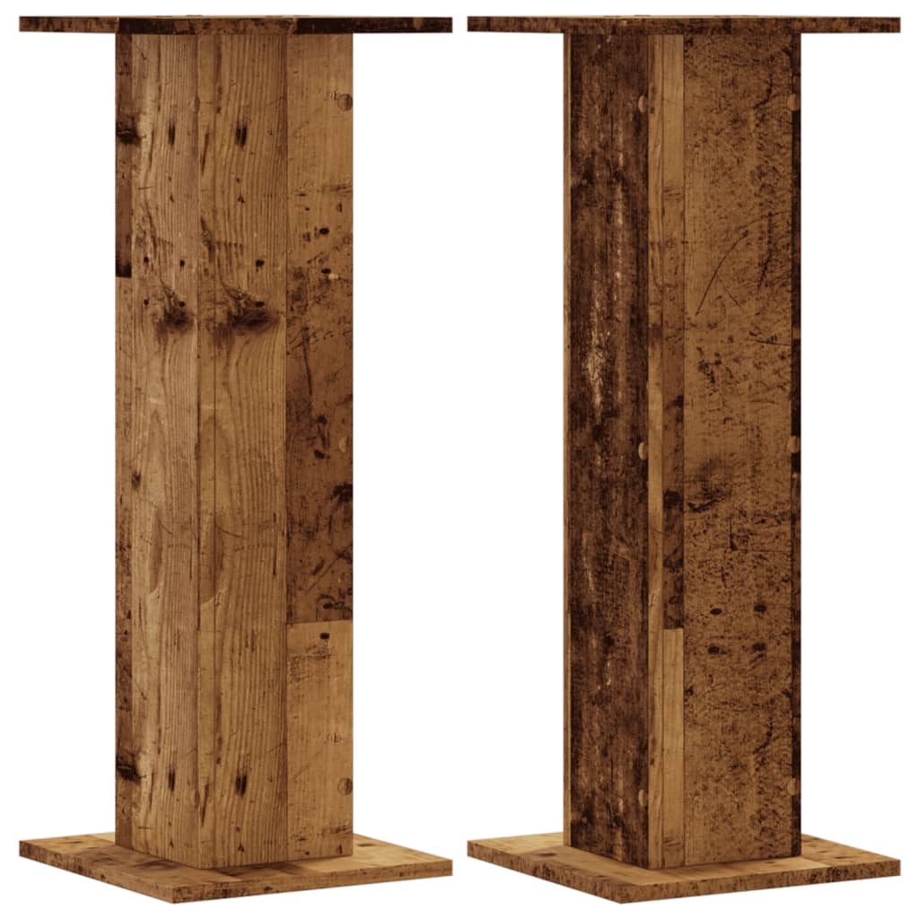 vidaXL Plant Stands 2 pcs Old Wood 30x30x80 cm Engineered Wood 2